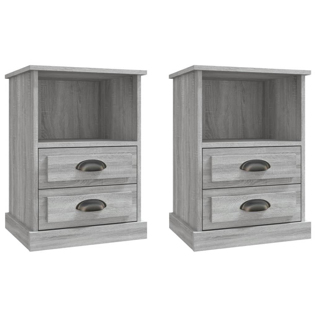 vidaXL Noptiere, 2 buc., gri sonoma, 43x36x60 cm vidaXL Noptiere, 2 buc., gri sonoma, 43x36x60 cm