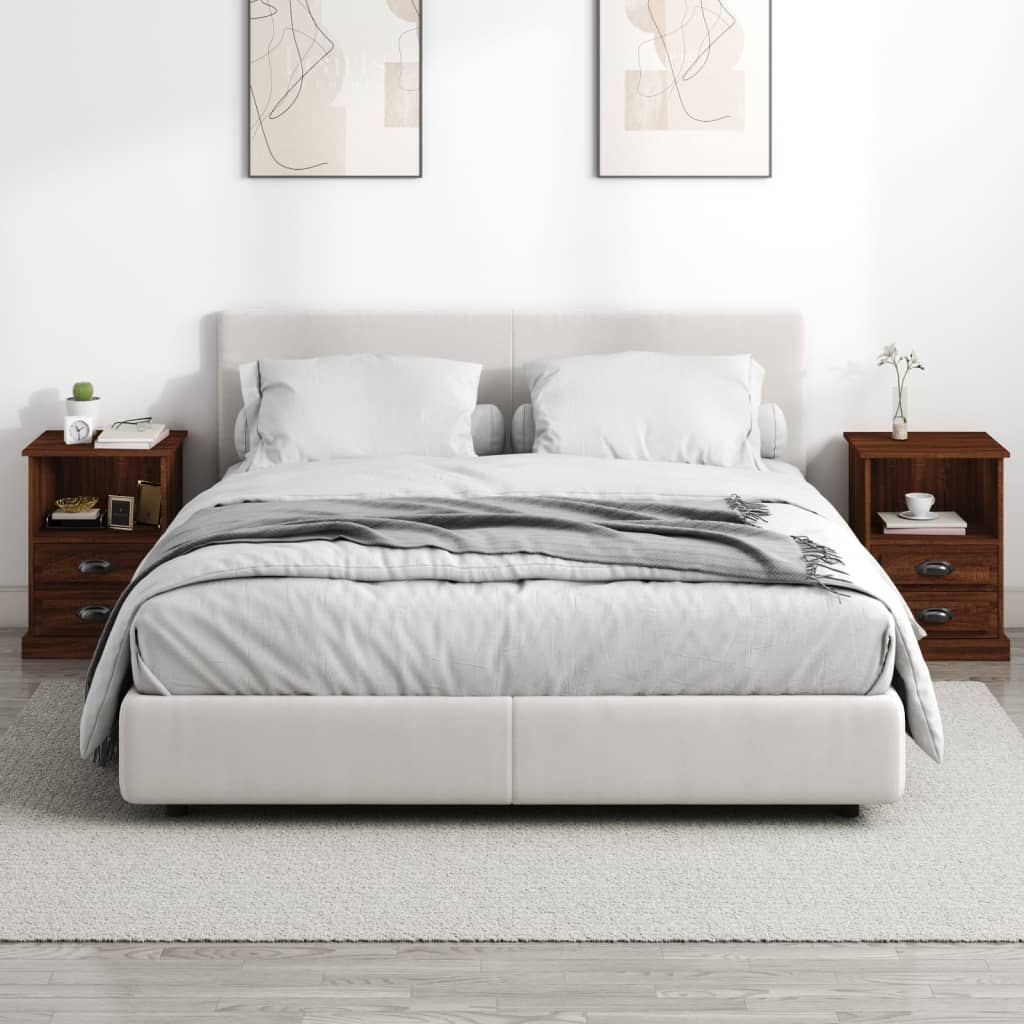 vidaXL Noptiere, 2 buc., stejar maro, 43x36x60 cm