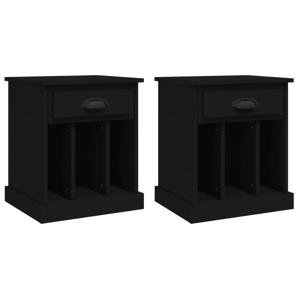 vidaXL Noptiere, 2 buc., negru, 40x35x50 cm vidaXL Noptiere, 2 buc., negru, 40x35x50 cm