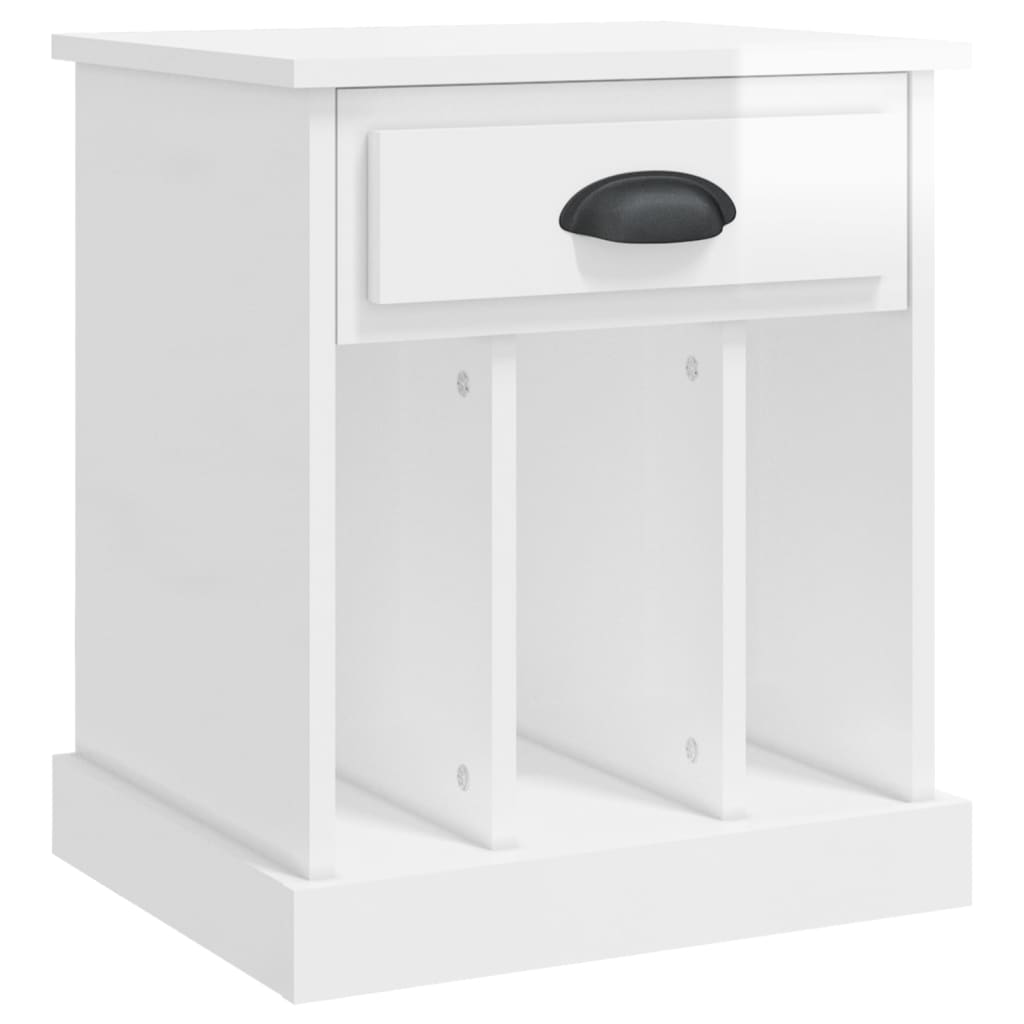 vidaXL Noptiere, alb extralucios, 43x36x50 cm vidaXL Noptiere, alb extralucios, 43x36x50 cm