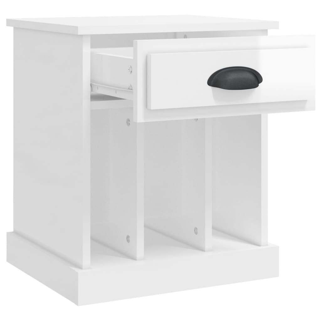 vidaXL Noptiere, alb extralucios, 43x36x50 cm vidaXL Noptiere, alb extralucios, 43x36x50 cm