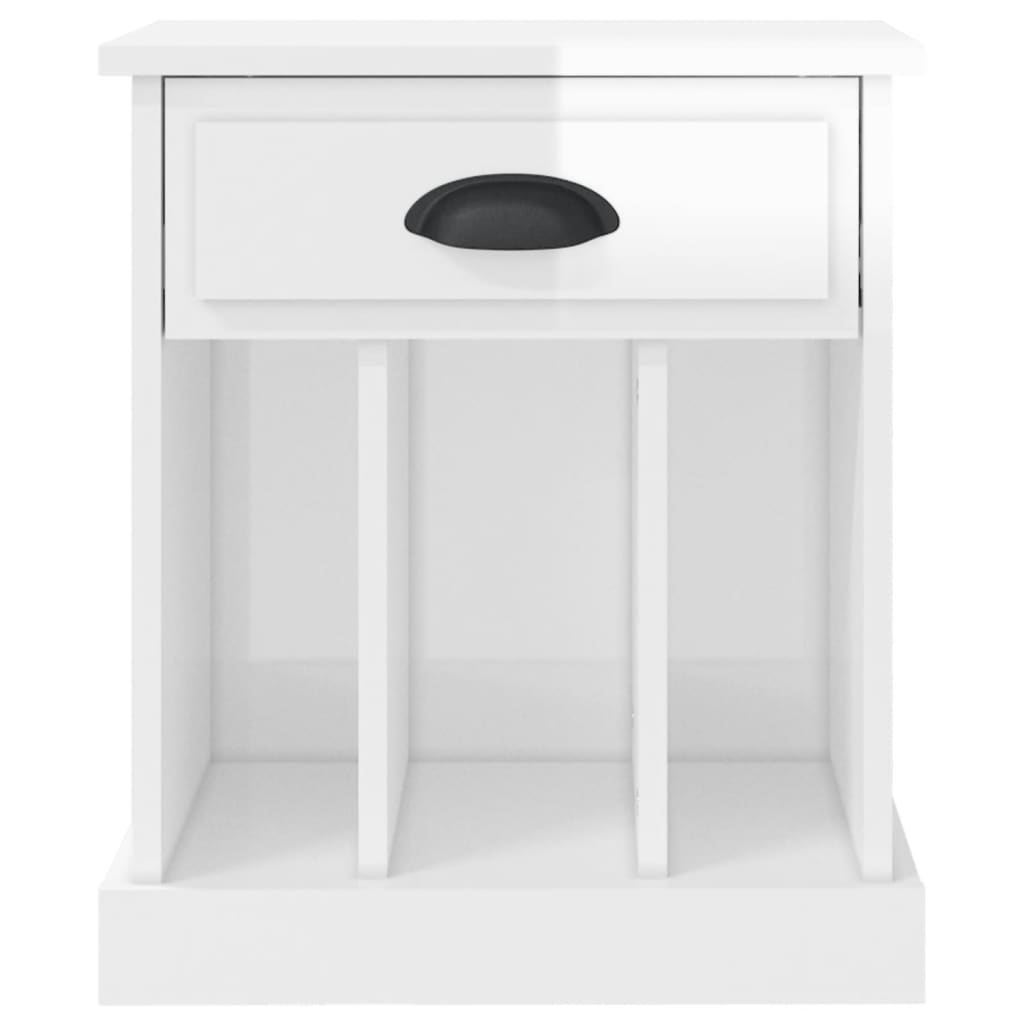 vidaXL Noptiere, alb extralucios, 43x36x50 cm vidaXL Noptiere, alb extralucios, 43x36x50 cm
