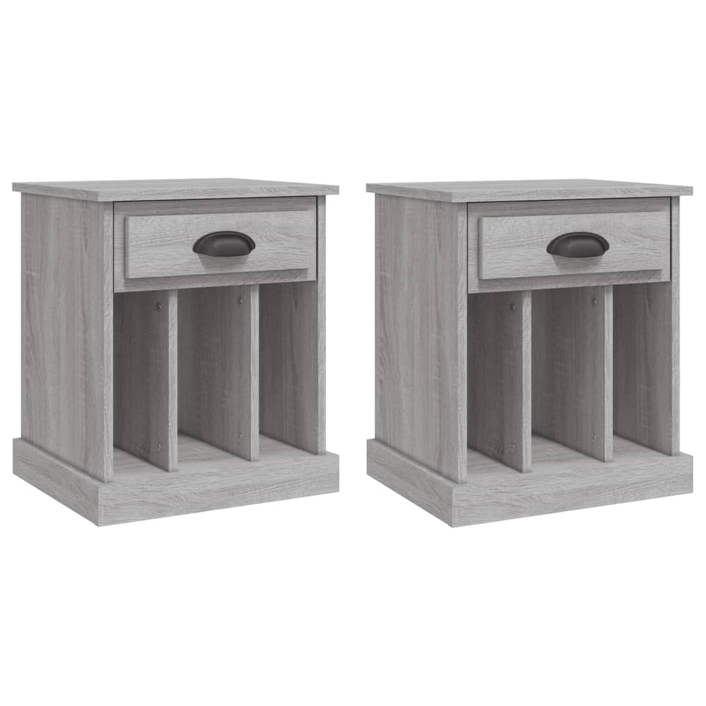 vidaXL Noptiere, 2 buc., gri sonoma, 43x36x50 cm vidaXL Noptiere, 2 buc., gri sonoma, 43x36x50 cm