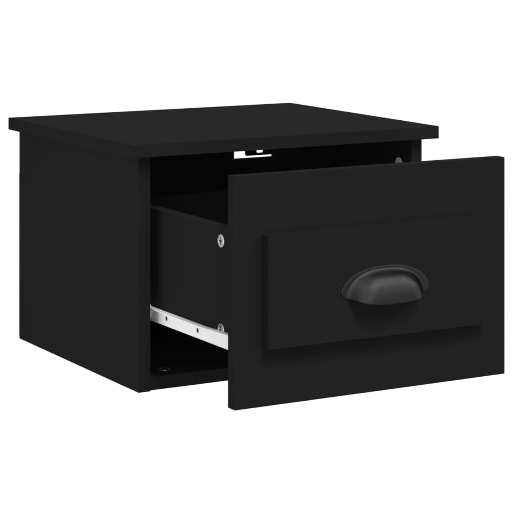 vidaXL Noptiere de perete, 2 buc., negru, 41,5x36x28 cm