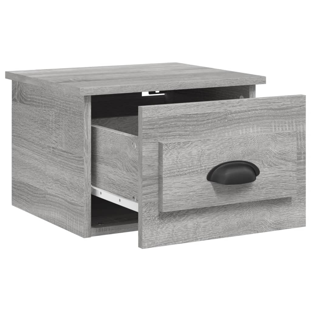 vidaXL Noptiere de perete, 2 buc., gri sonoma, 41,5x36x28 cm