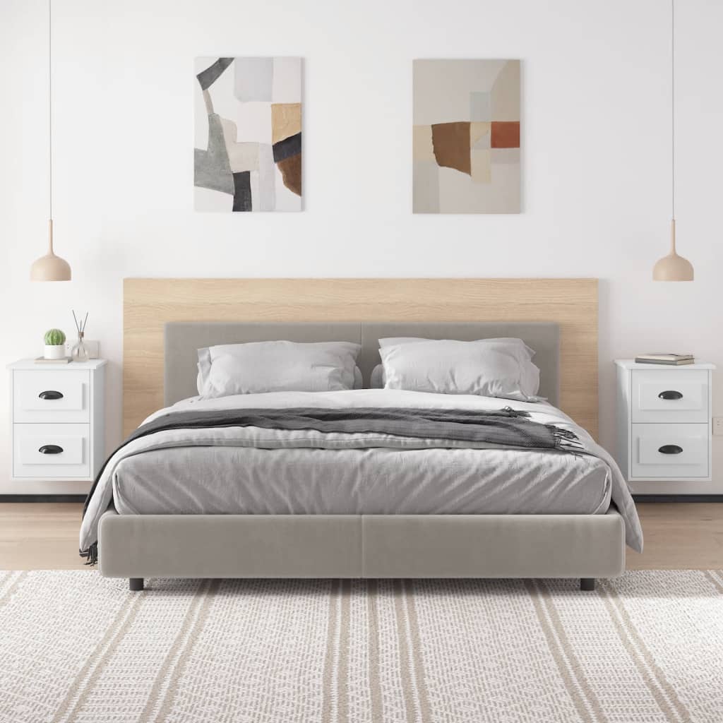 vidaXL Noptiere de perete, 2 buc., alb, 41,5x36x53cm