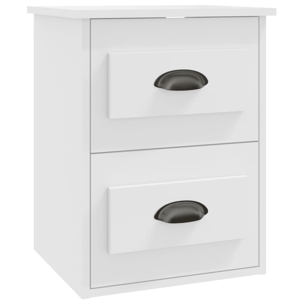 vidaXL Noptiere de perete, 2 buc., alb, 41,5x36x53cm