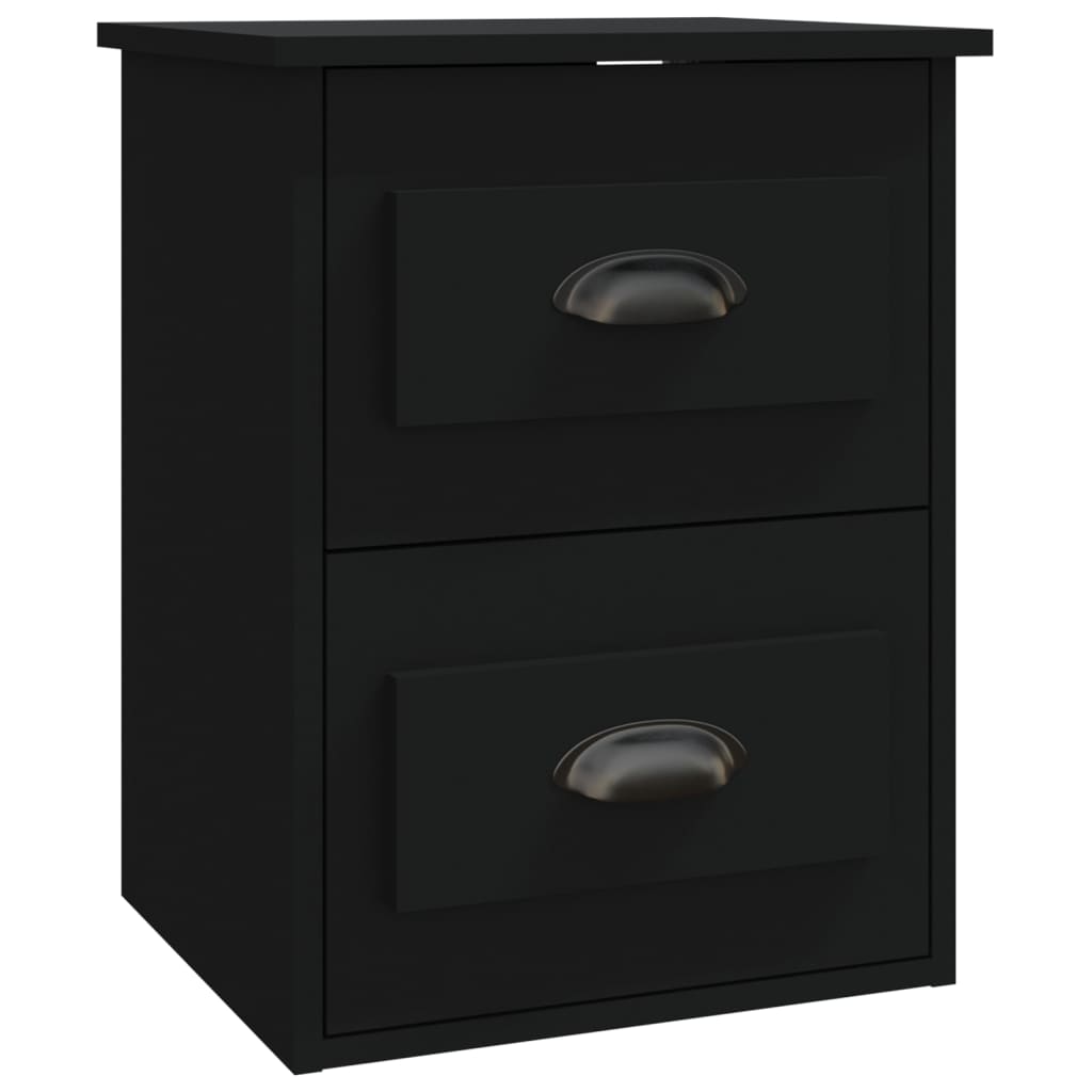 vidaXL Noptieră de perete, negru, 41,5x36x53cm vidaXL Noptieră de perete, negru, 41,5x36x53cm