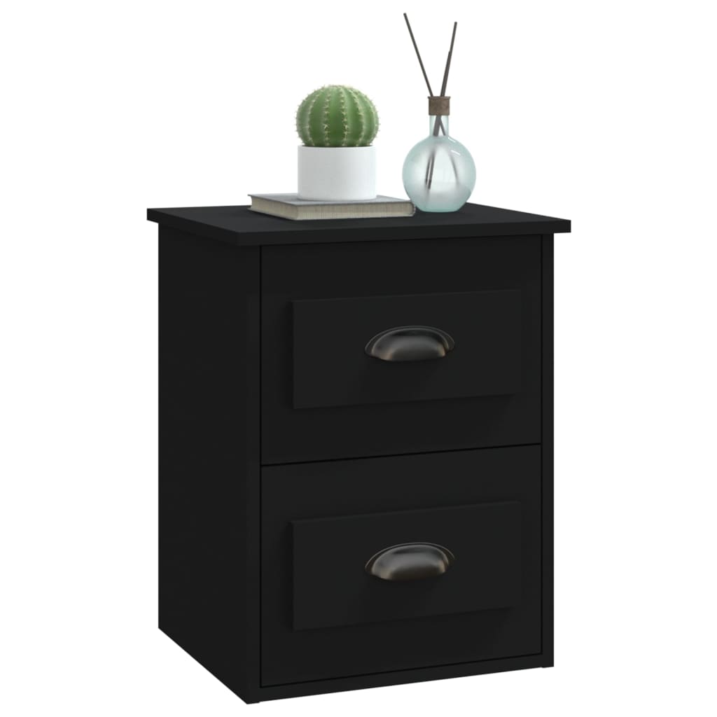 vidaXL Noptieră de perete, negru, 41,5x36x53cm vidaXL Noptieră de perete, negru, 41,5x36x53cm