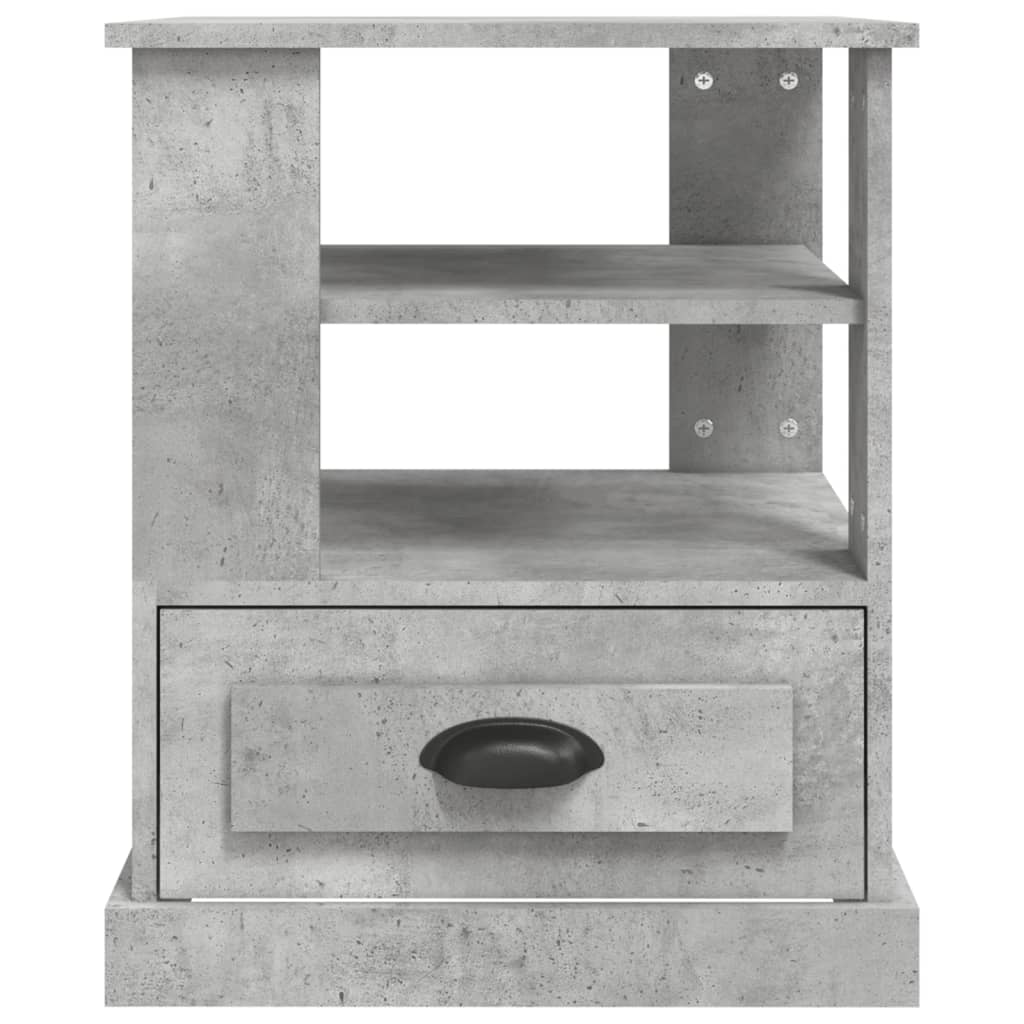 vidaXL Masă laterală, gri beton, 50x50x60 cm, lemn prelucrat vidaXL Masă laterală, gri beton, 50x50x60 cm, lemn prelucrat
