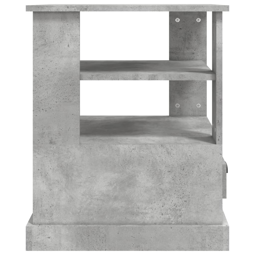 vidaXL Masă laterală, gri beton, 50x50x60 cm, lemn prelucrat vidaXL Masă laterală, gri beton, 50x50x60 cm, lemn prelucrat