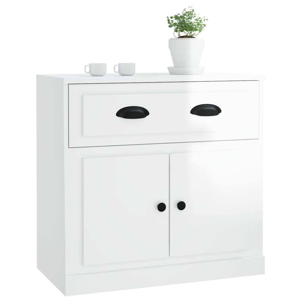 vidaXL Servantă, alb extralucios, 70x35,5x67,5 cm, lemn prelucrat