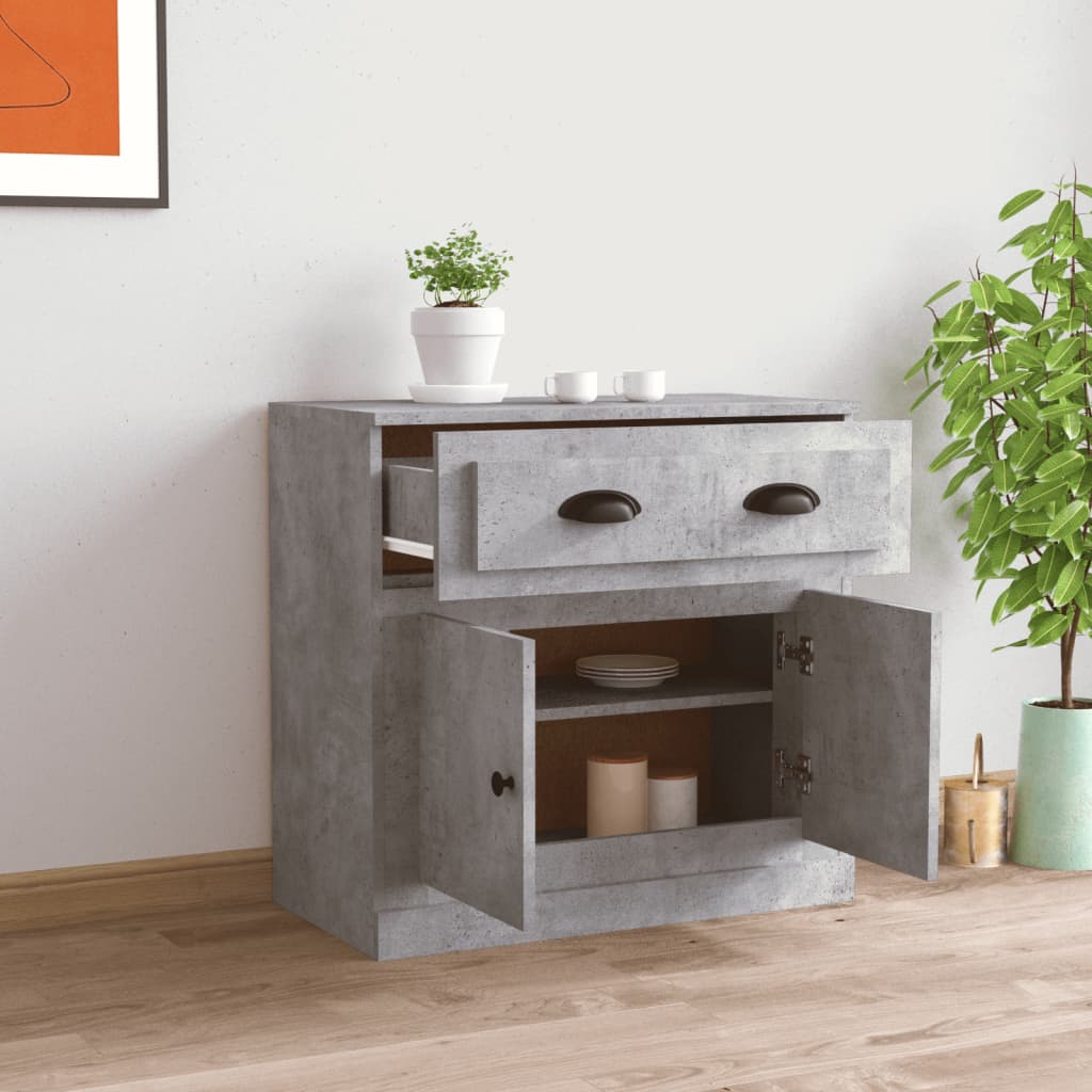 vidaXL Servantă, gri beton, 70x35,5x67,5 cm, lemn prelucrat vidaXL Servantă, gri beton, 70x35,5x67,5 cm, lemn prelucrat
