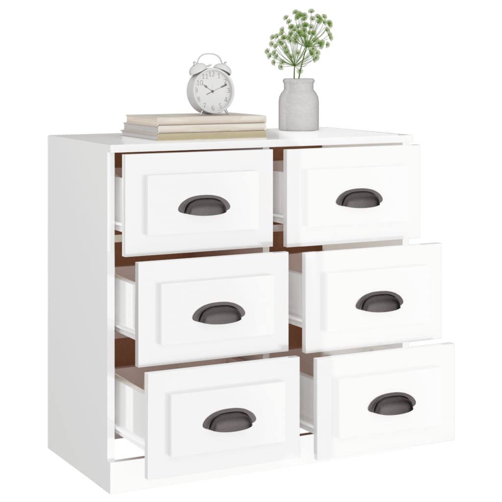 vidaXL Servantă, alb extralucios, 70x35,5x67,5 cm, lemn prelucrat
