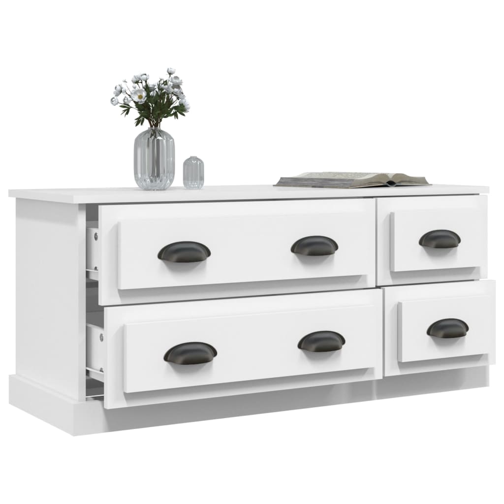 vidaXL Comodă TV, alb, 100x35,5x45 cm, lemn prelucrat vidaXL Comodă TV, alb, 100x35,5x45 cm, lemn prelucrat