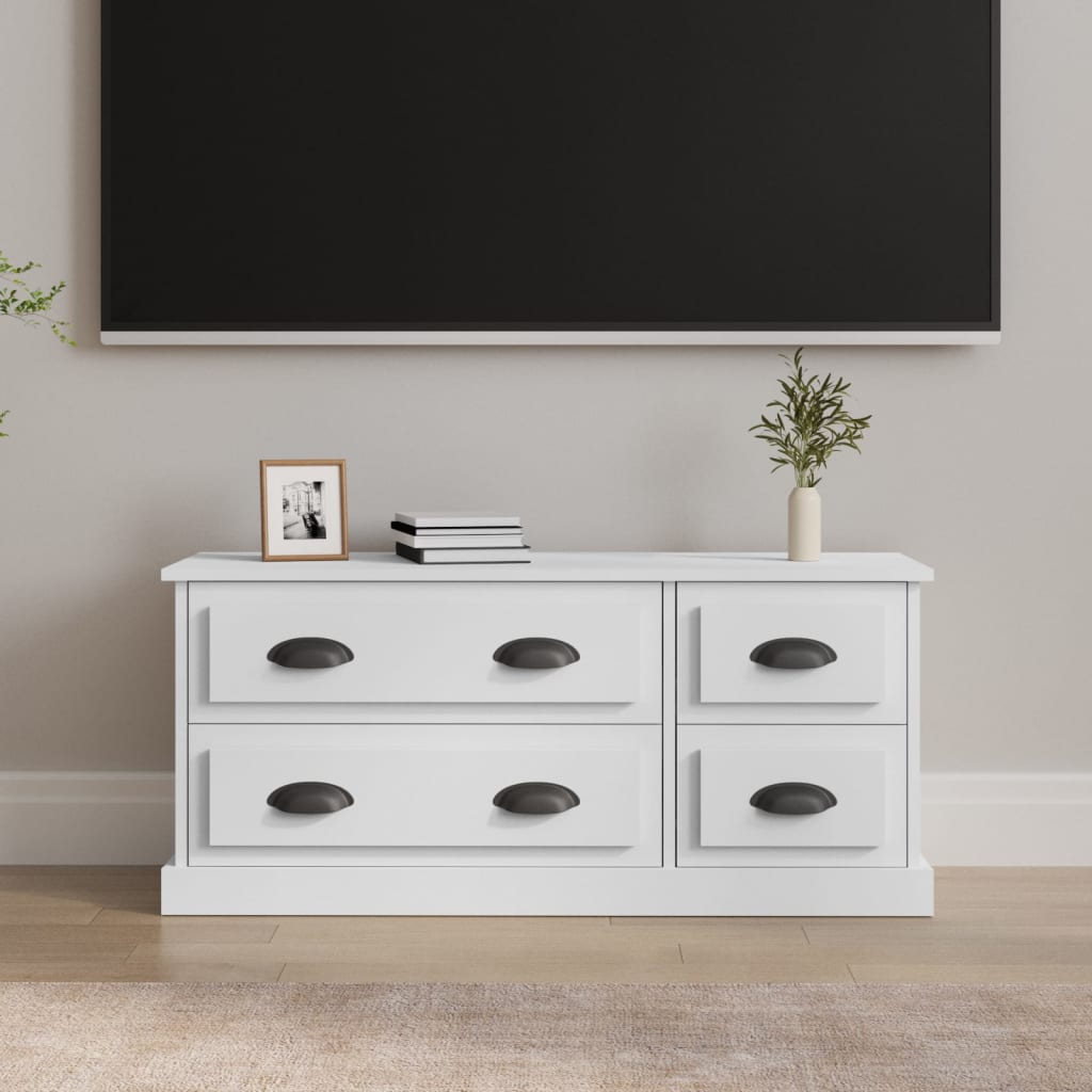 vidaXL Comodă TV, alb, 100x35,5x45 cm, lemn prelucrat vidaXL Comodă TV, alb, 100x35,5x45 cm, lemn prelucrat