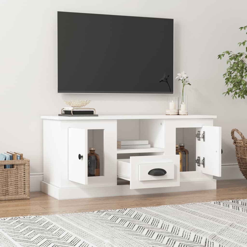 vidaXL Comodă TV, alb, 100x35,5x45 cm, lemn prelucrat vidaXL Comodă TV, alb, 100x35,5x45 cm, lemn prelucrat
