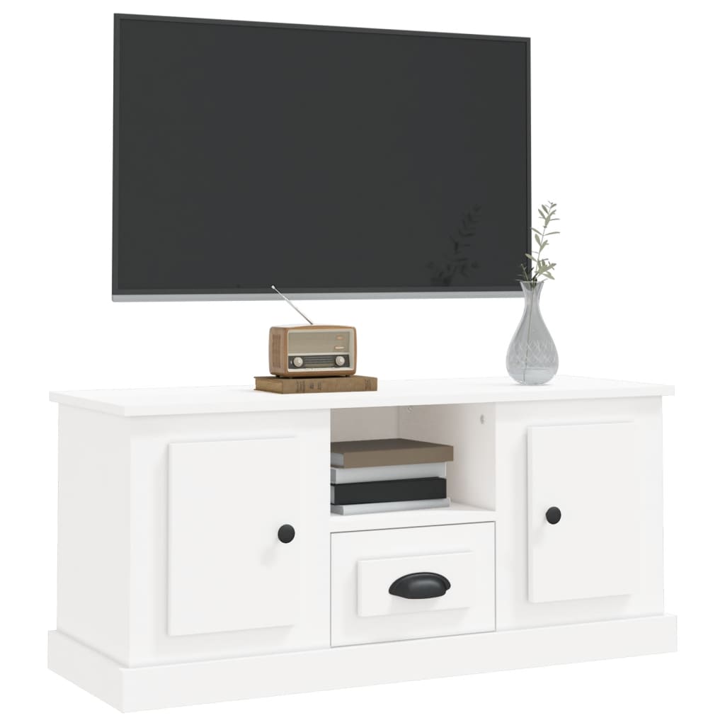 vidaXL Comodă TV, alb, 100x35,5x45 cm, lemn prelucrat vidaXL Comodă TV, alb, 100x35,5x45 cm, lemn prelucrat