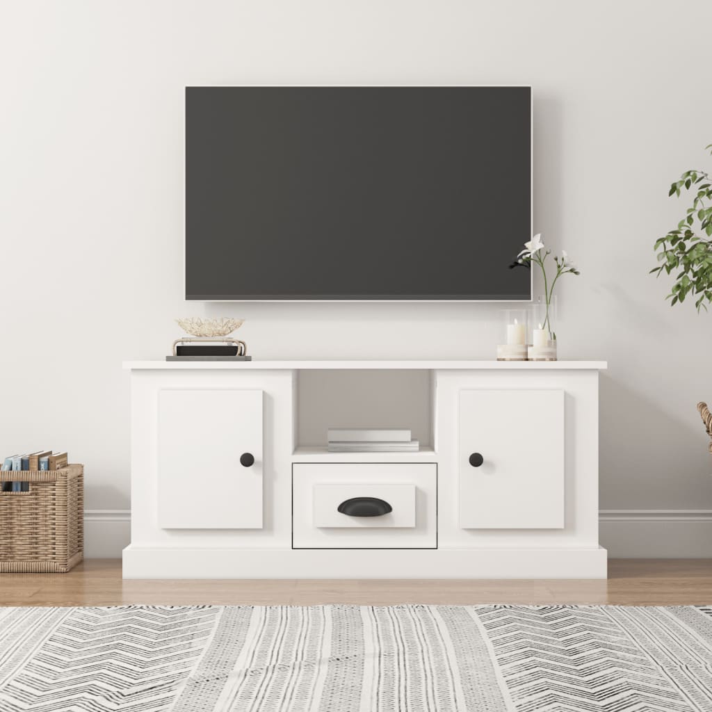 vidaXL Comodă TV, alb, 100x35,5x45 cm, lemn prelucrat vidaXL Comodă TV, alb, 100x35,5x45 cm, lemn prelucrat