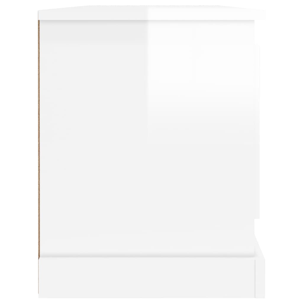 vidaXL Comodă TV, alb extralucios, 100x35,5x45 cm, lemn prelucrat