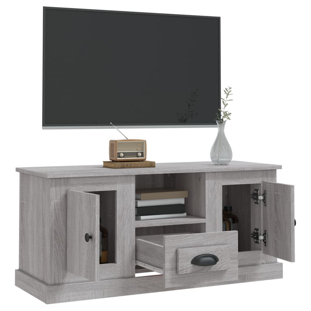 vidaXL Comodă TV, gri sonoma, 100x35,5x45 cm, lemn prelucrat vidaXL Comodă TV, gri sonoma, 100x35,5x45 cm, lemn prelucrat