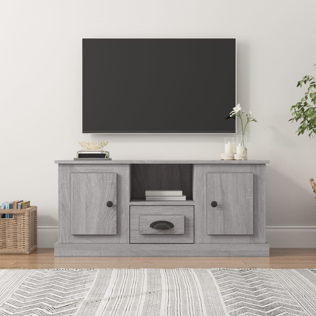 vidaXL Comodă TV, gri sonoma, 100x35,5x45 cm, lemn prelucrat vidaXL Comodă TV, gri sonoma, 100x35,5x45 cm, lemn prelucrat