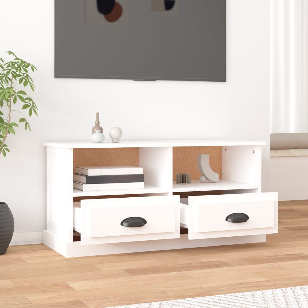 vidaXL Comodă TV, alb, 93x35,5x45 cm, lemn prelucrat vidaXL Comodă TV, alb, 93x35,5x45 cm, lemn prelucrat