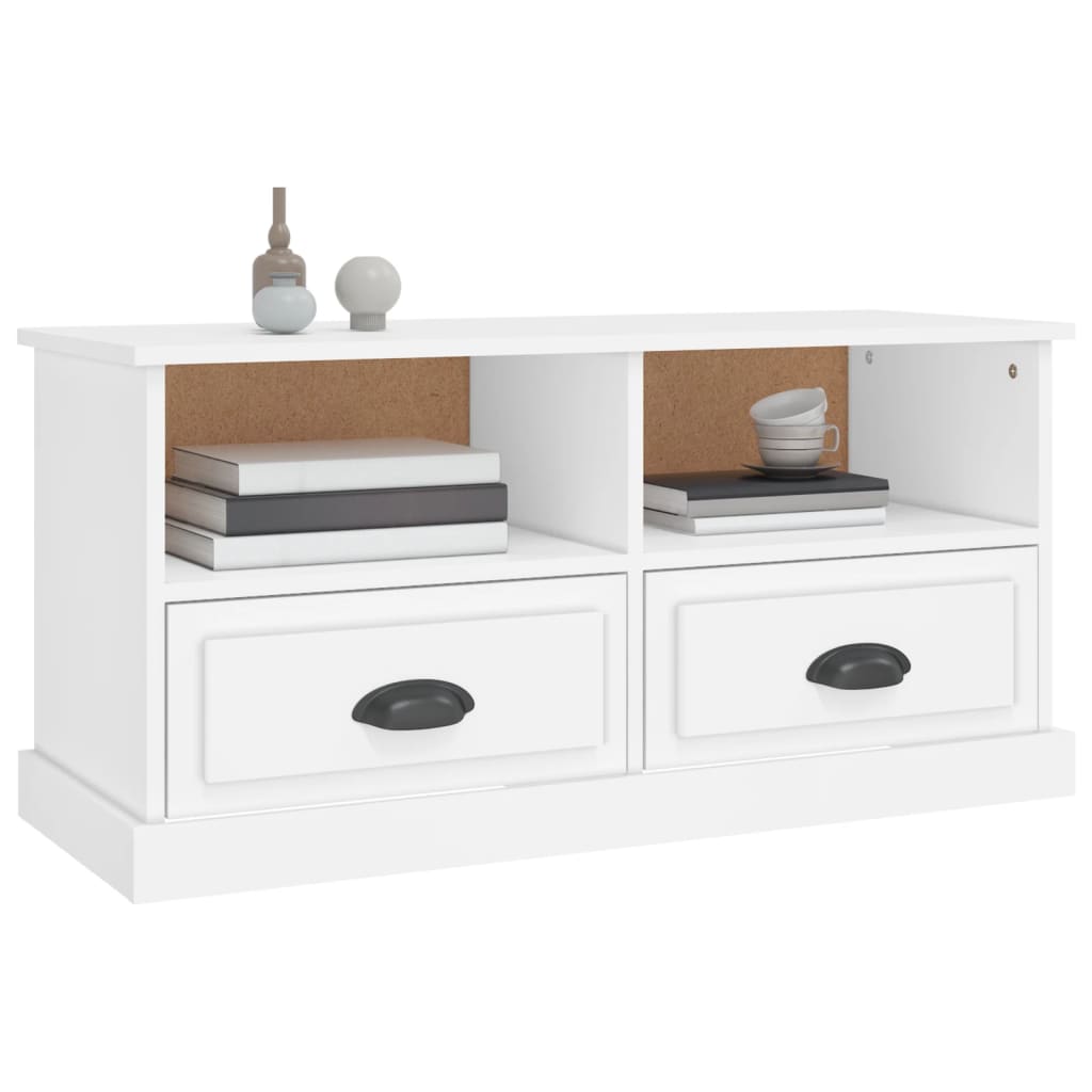 vidaXL Comodă TV, alb, 93x35,5x45 cm, lemn prelucrat vidaXL Comodă TV, alb, 93x35,5x45 cm, lemn prelucrat