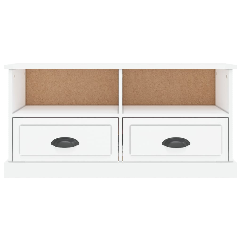 vidaXL Comodă TV, alb extralucios, 93x35,5x45 cm, lemn prelucrat vidaXL Comodă TV, alb extralucios, 93x35,5x45 cm, lemn prelucrat