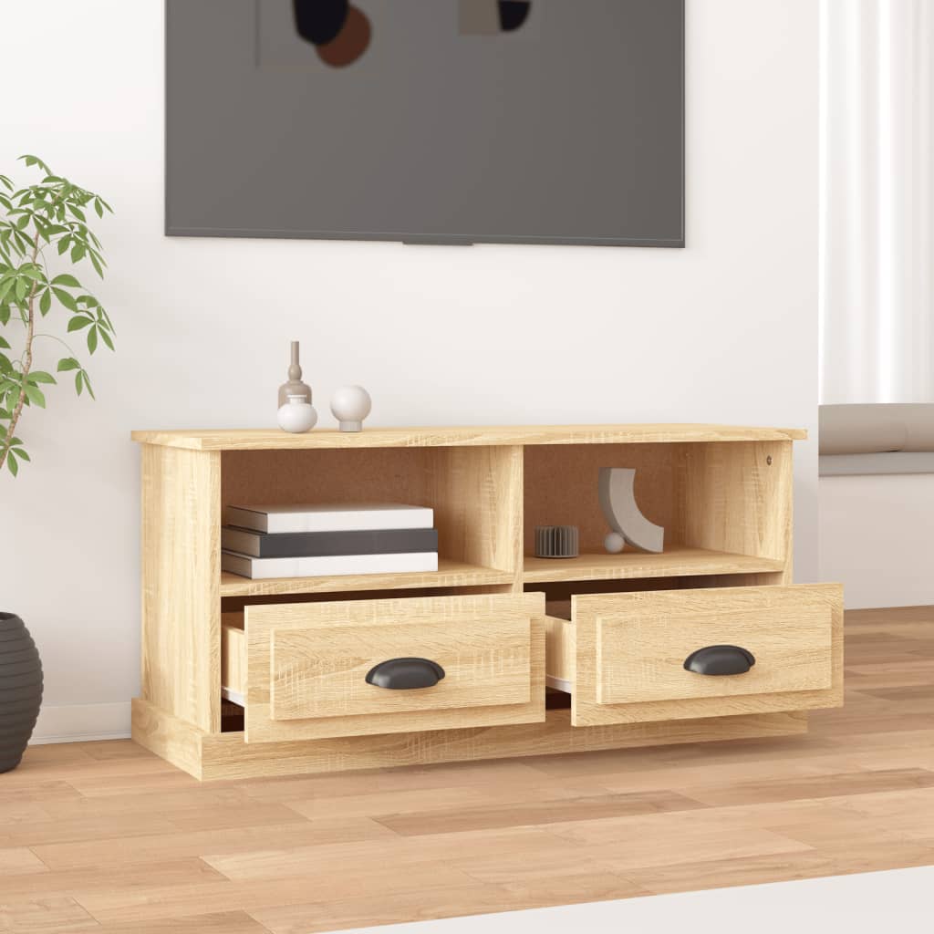 vidaXL Comodă TV, stejar sonoma, 93x35,5x45 cm, lemn prelucrat