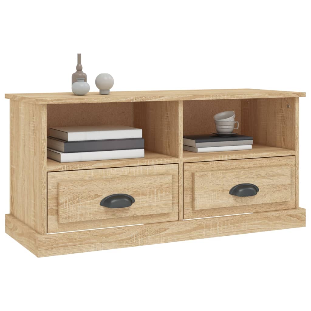 vidaXL Comodă TV, stejar sonoma, 93x35,5x45 cm, lemn prelucrat