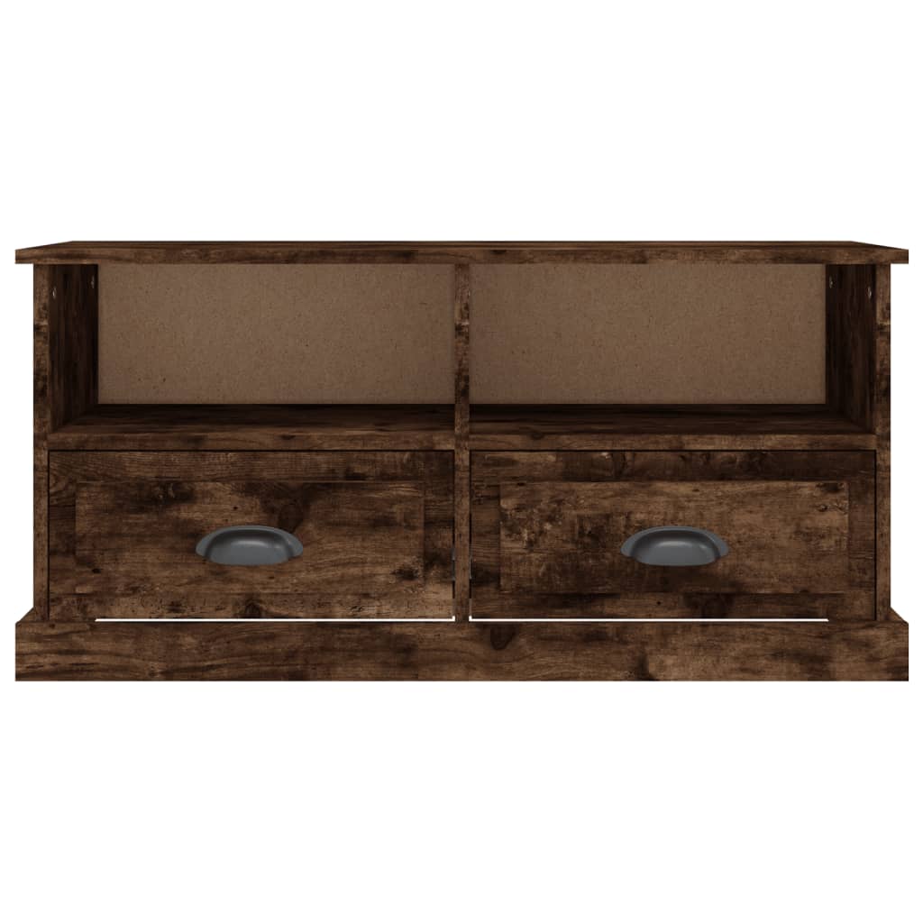 vidaXL Comodă TV, stejar fumuriu, 93x35,5x45 cm, lemn prelucrat