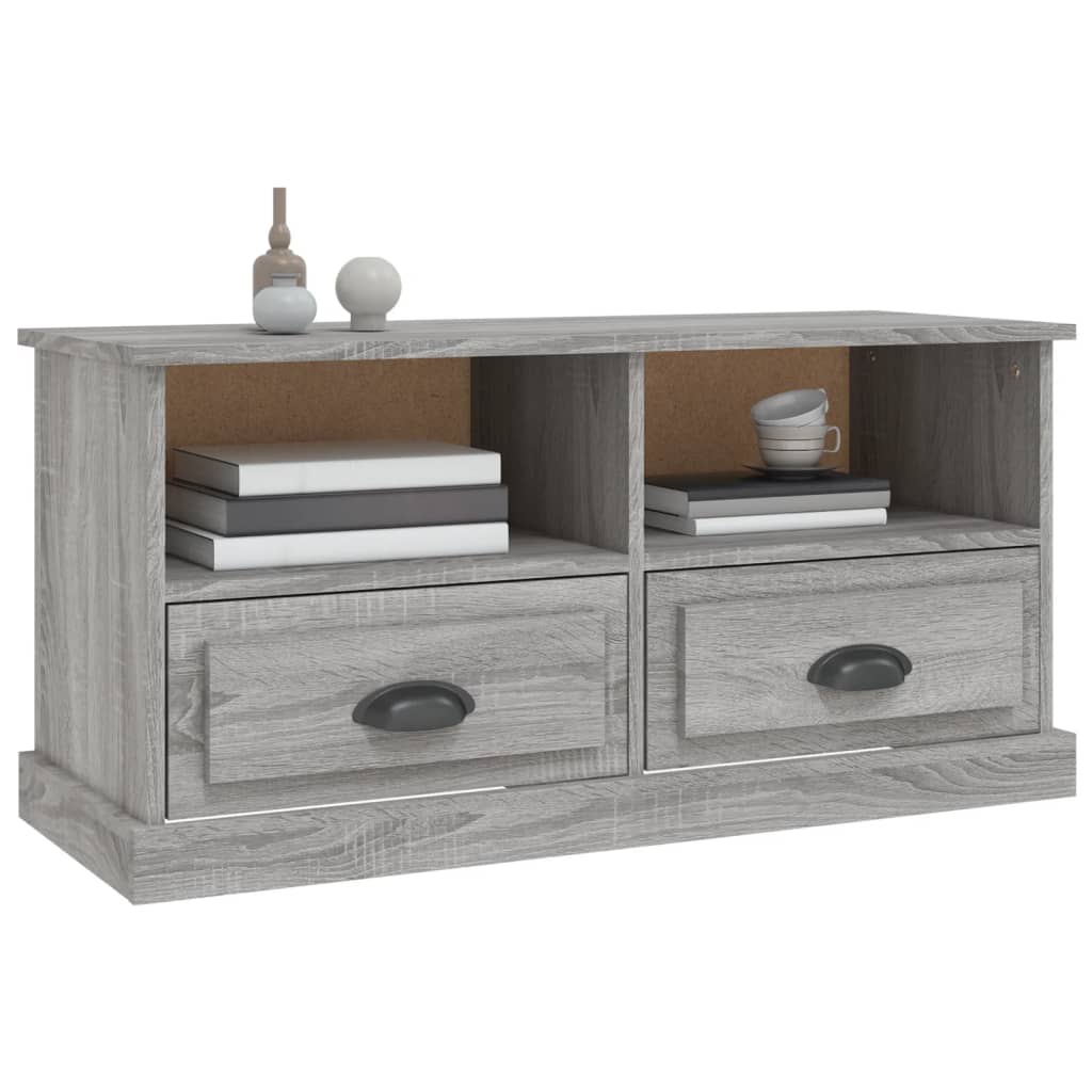 vidaXL Comodă TV, gri sonoma, 93x35,5x45 cm, lemn prelucrat vidaXL Comodă TV, gri sonoma, 93x35,5x45 cm, lemn prelucrat