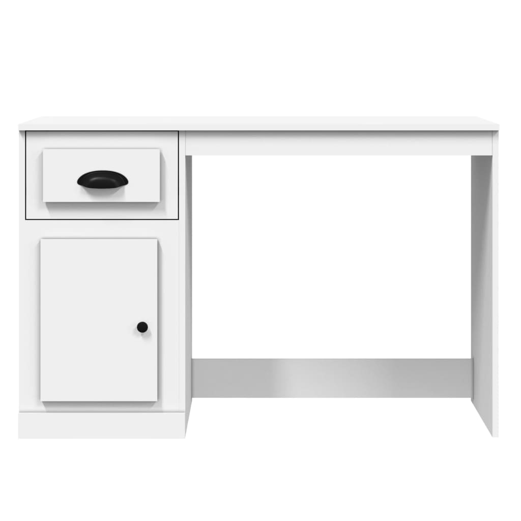 vidaXL Birou cu sertar, alb, 115x50x75 cm, lemn prelucrat vidaXL Birou cu sertar, alb, 115x50x75 cm, lemn prelucrat