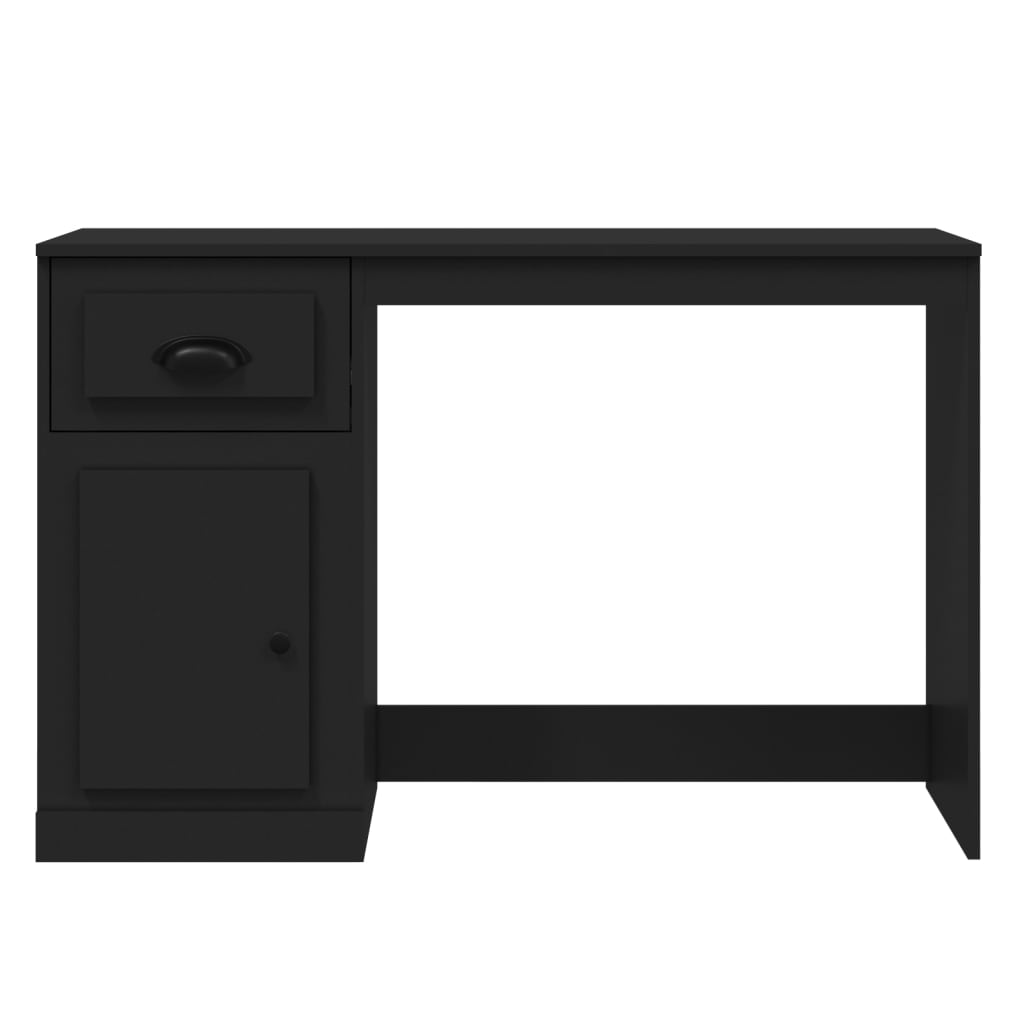 vidaXL Birou cu sertar, negru, 115x50x75 cm, lemn prelucrat vidaXL Birou cu sertar, negru, 115x50x75 cm, lemn prelucrat