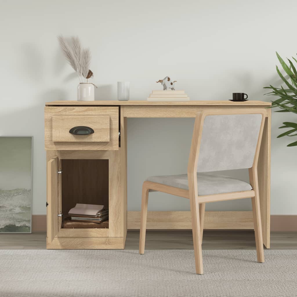 vidaXL Birou cu sertar, stejar sonoma, 115x50x75 cm, lemn prelucrat vidaXL Birou cu sertar, stejar sonoma, 115x50x75 cm, lemn prelucrat