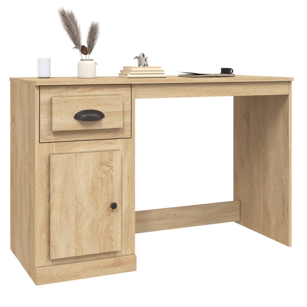 vidaXL Birou cu sertar, stejar sonoma, 115x50x75 cm, lemn prelucrat vidaXL Birou cu sertar, stejar sonoma, 115x50x75 cm, lemn prelucrat