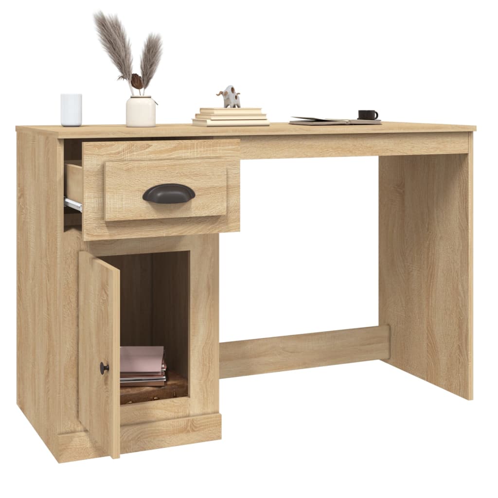 vidaXL Birou cu sertar, stejar sonoma, 115x50x75 cm, lemn prelucrat vidaXL Birou cu sertar, stejar sonoma, 115x50x75 cm, lemn prelucrat