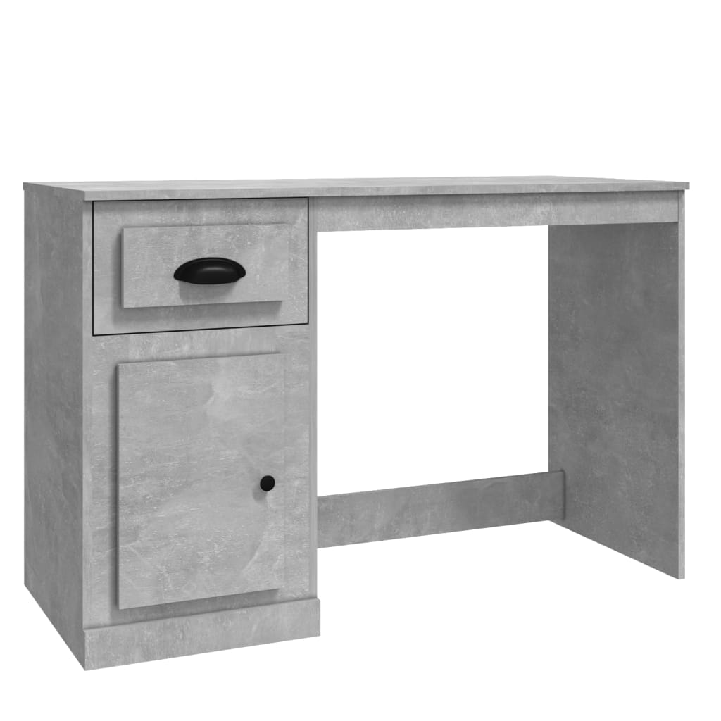 vidaXL Birou cu sertar, gri beton, 115x50x75 cm, lemn prelucrat vidaXL Birou cu sertar, gri beton, 115x50x75 cm, lemn prelucrat