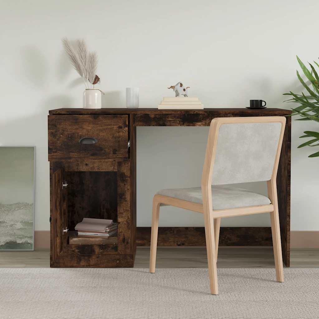 vidaXL Birou cu sertar, stejar fumuriu, 115x50x75 cm, lemn prelucrat vidaXL Birou cu sertar, stejar fumuriu, 115x50x75 cm, lemn prelucrat