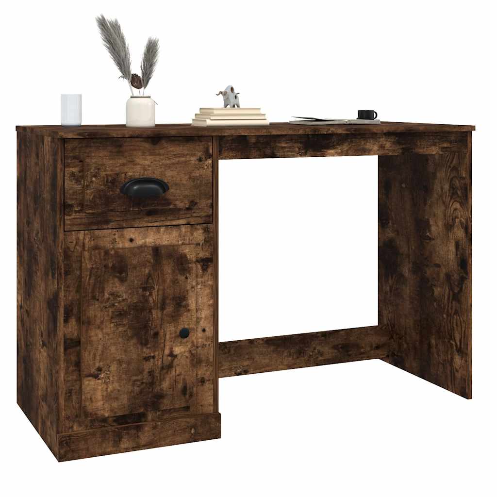 vidaXL Birou cu sertar, stejar fumuriu, 115x50x75 cm, lemn prelucrat vidaXL Birou cu sertar, stejar fumuriu, 115x50x75 cm, lemn prelucrat