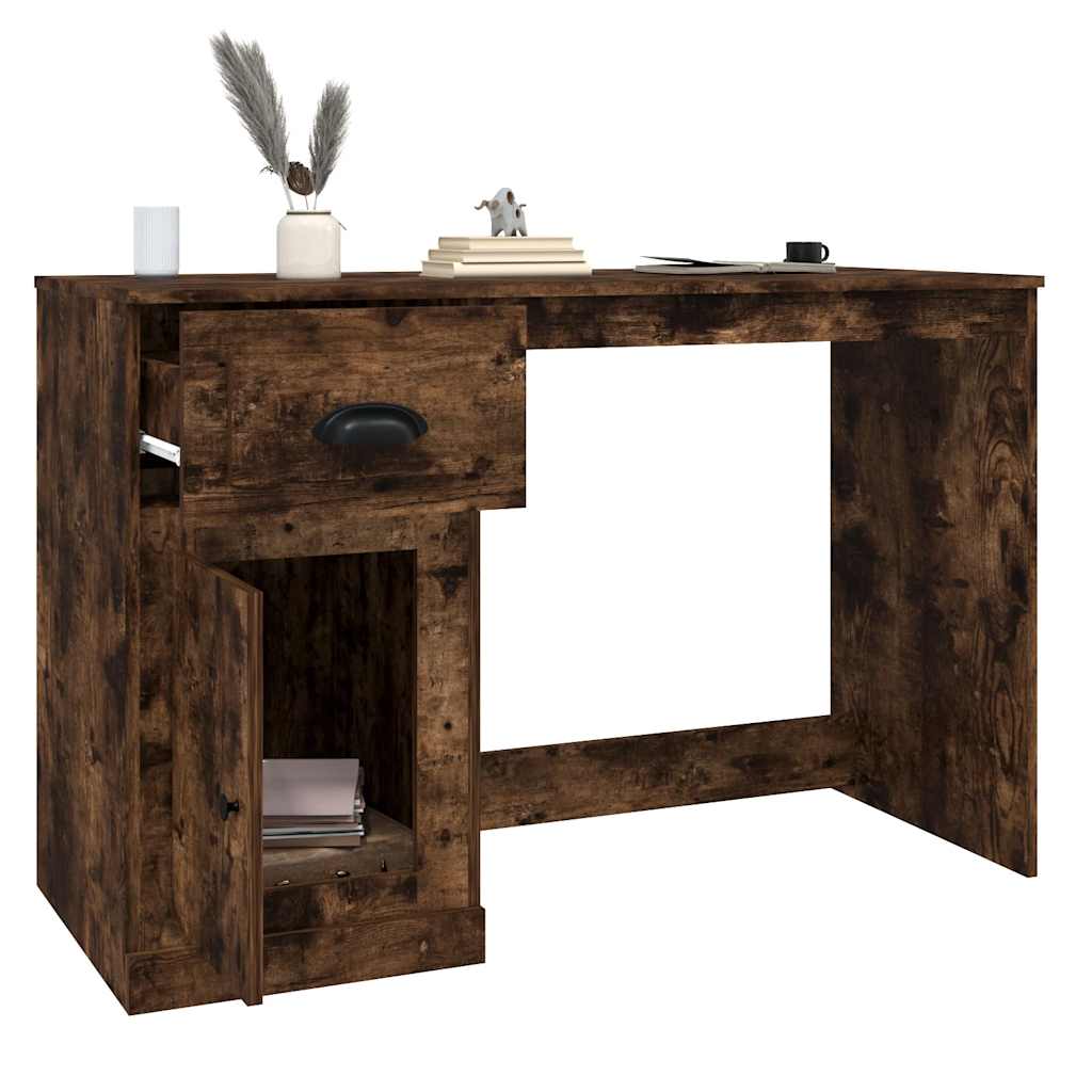 vidaXL Birou cu sertar, stejar fumuriu, 115x50x75 cm, lemn prelucrat vidaXL Birou cu sertar, stejar fumuriu, 115x50x75 cm, lemn prelucrat