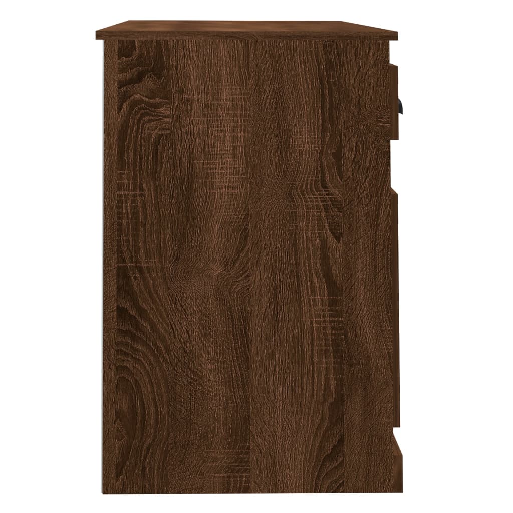 vidaXL Birou cu sertare, stejar maro, 115x50x75 cm, lemn prelucrat vidaXL Birou cu sertare, stejar maro, 115x50x75 cm, lemn prelucrat