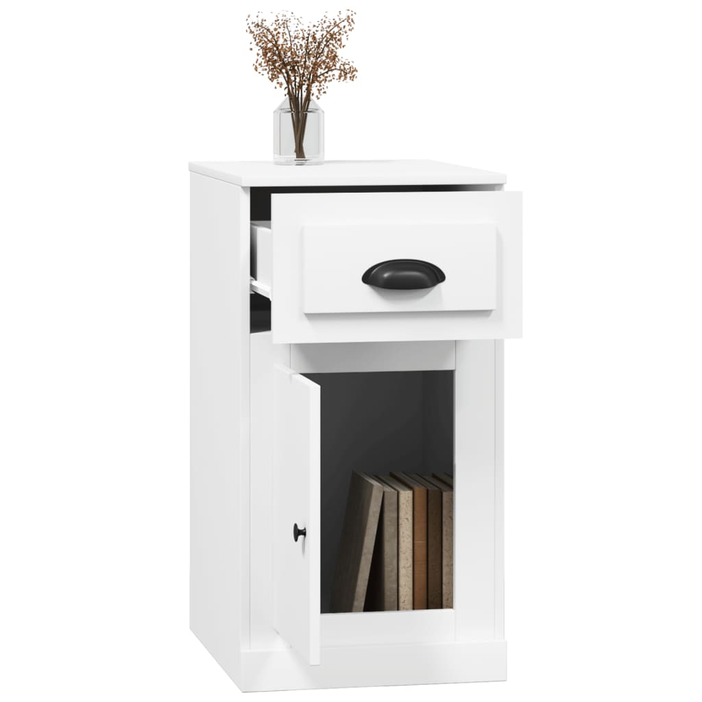 vidaXL Dulap lateral cu sertar, alb, 40x50x75 cm, lemn prelucrat