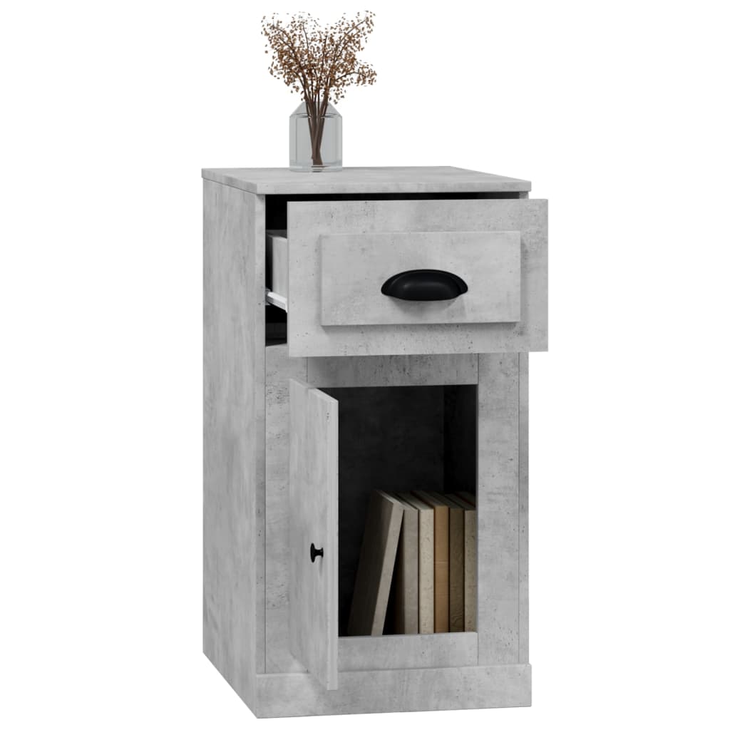 vidaXL Dulap lateral cu sertar, gri beton, 40x50x75 cm lemn prelucrat