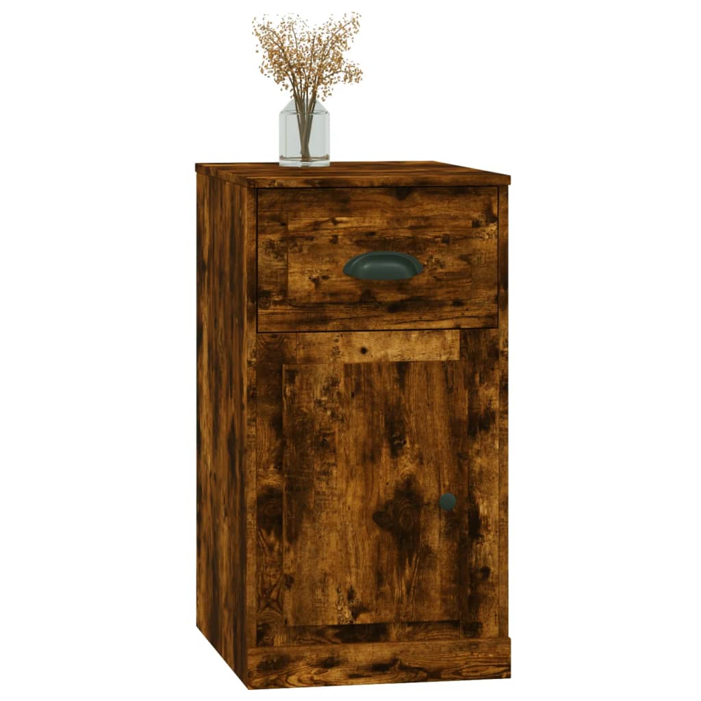 vidaXL Dulap lateral, sertar, stejar afumat, 40x50x75cm lemn prelucrat vidaXL Dulap lateral, sertar, stejar afumat, 40x50x75cm lemn prelucrat