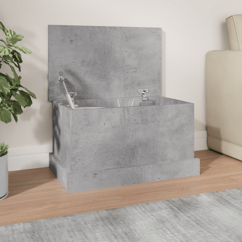 vidaXL Cutie de depozitare, gri beton, 50x30x28 cm, lemn prelucrat vidaXL Cutie de depozitare, gri beton, 50x30x28 cm, lemn prelucrat