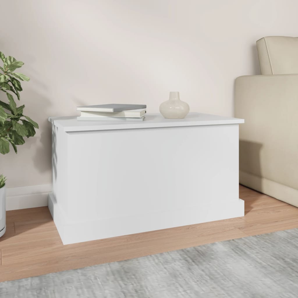 vidaXL Cutie de depozitare, alb, 70x40x38 cm, lemn prelucrat vidaXL Cutie de depozitare, alb, 70x40x38 cm, lemn prelucrat