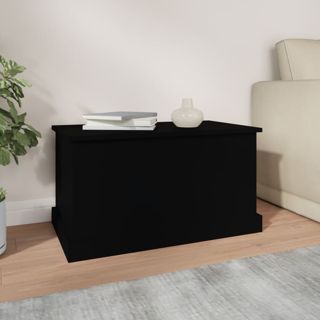 vidaXL Cutie de depozitare, negru, 70x40x38 cm, lemn prelucrat vidaXL Cutie de depozitare, negru, 70x40x38 cm, lemn prelucrat