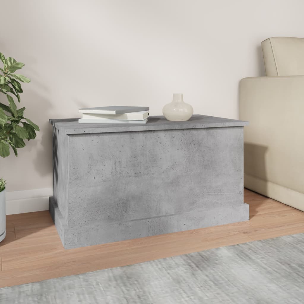 vidaXL Cutie de depozitare, gri beton, 70x40x38 cm, lemn prelucrat vidaXL Cutie de depozitare, gri beton, 70x40x38 cm, lemn prelucrat